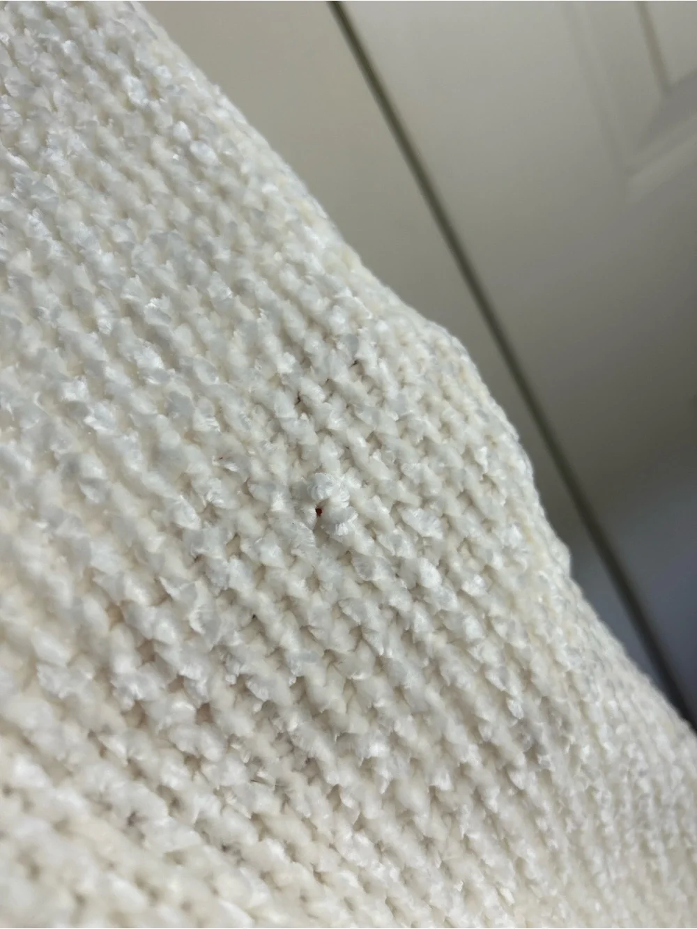 Dream Softly Baby Blanket Berkshire Chenille Sweater Knit Ivory Off White Cream